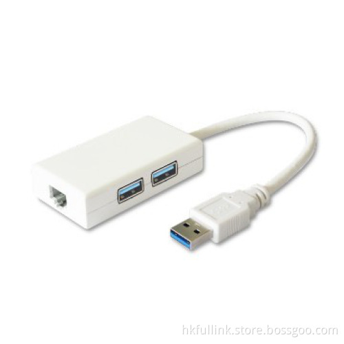 USB3.0 to Gigabit Lan +2 Hubs Adapter